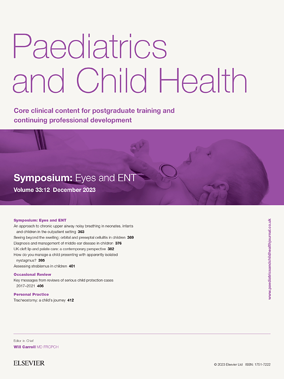Go to journal home page - Paediatrics and Child Health